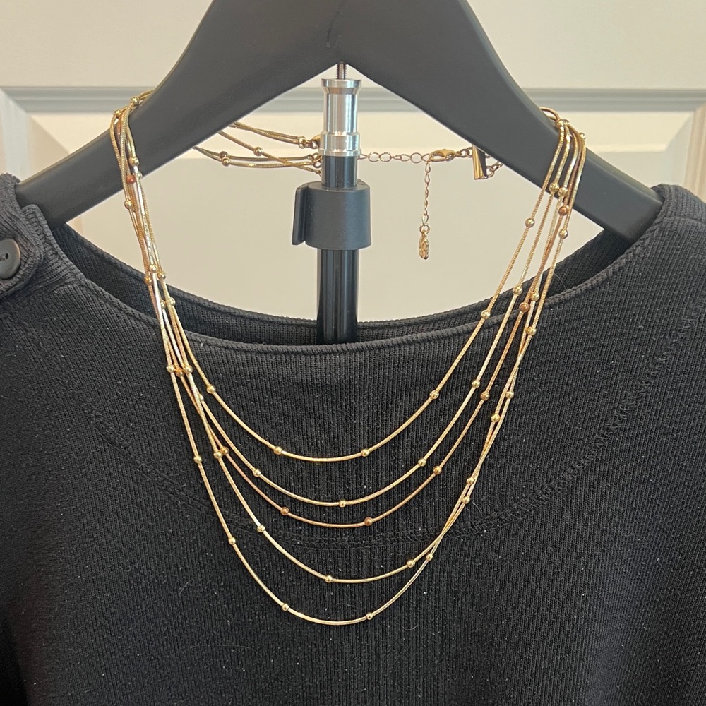 Vintage Monet Gold Multi-Strand Necklace